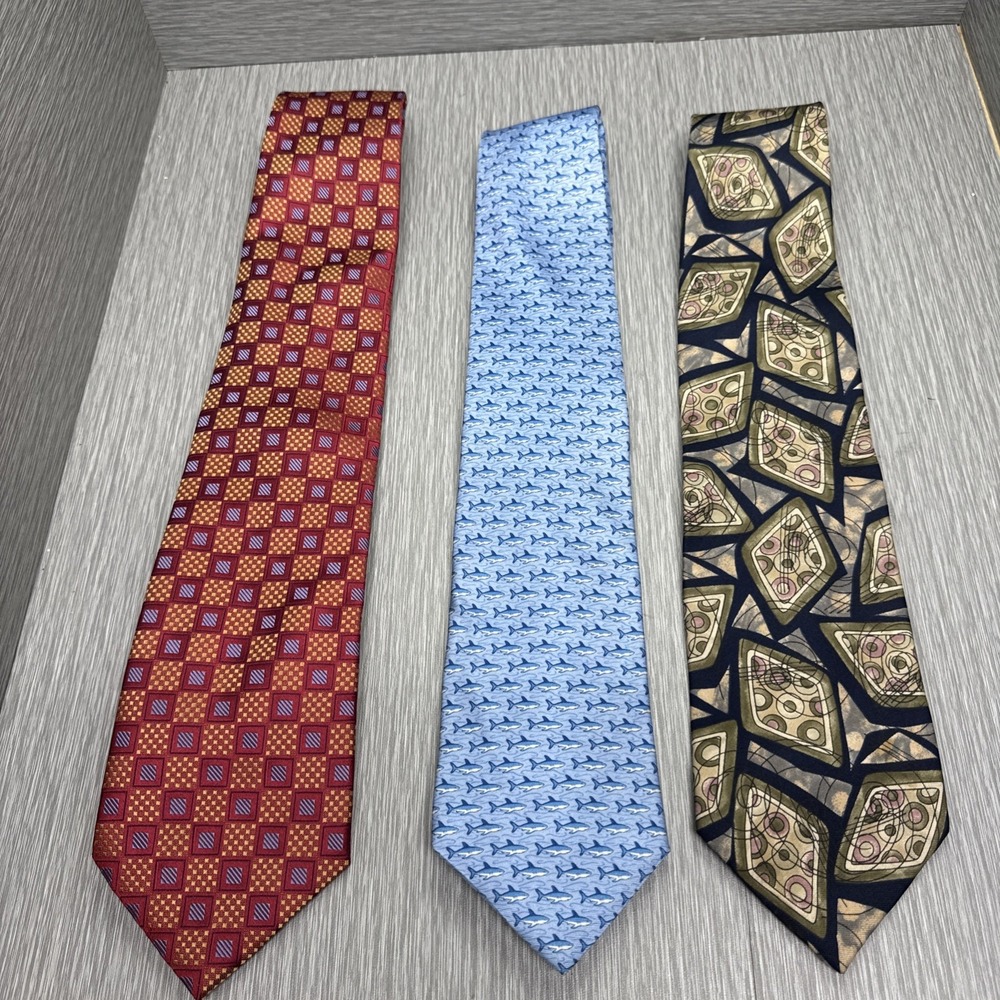 Christian Dior Tommy Hilfiger Henry Jacobson Silk Tie Lot of 3 Men's Neckwear